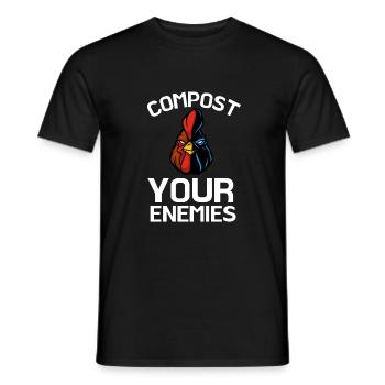 Compost Your Enemies - Men's T-Shirt - black - Front - AI Model Male 178 light (178cm)