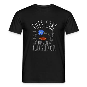 Superfood Huile de lin - T-shirt homme - noir - Devant - AI Model Male 178 light (178cm)