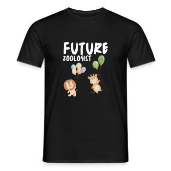 Future Zoologist Birthday Wildlife - Men's T-Shirt - black - Front - AI Model Male 178 light (178cm)