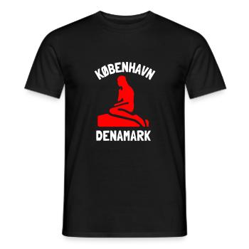 Kobenhavn Denmark Danish Kobenhaven Mermaid - Men's T-Shirt - black - Front - AI Model Male 178 light (178cm)