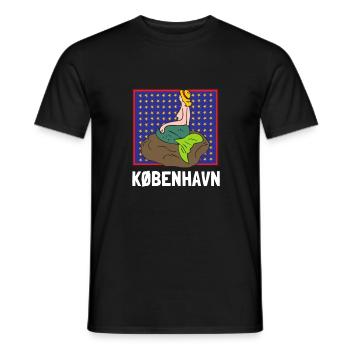 Kobenhavn Denmark Danish Kobenhaven Mermaid - Men's T-Shirt - black - Front - AI Model Male 178 light (178cm)