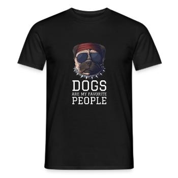 Dogs Are My Favorite People - Men's T-Shirt - black - Front - AI Model Male 178 light (178cm)