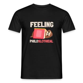 Philosophical Debate Feeling Philoslothical - Men's T-Shirt - black - Front - AI Model Male 178 light (178cm)