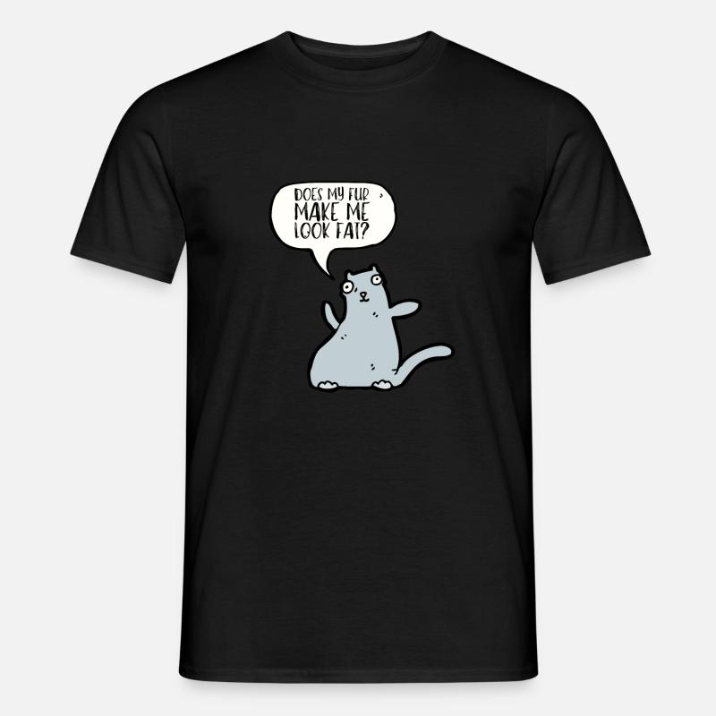 Fat Cat Obesity - Männer T-Shirt - Schwarz