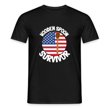 J’ai survécu à la cuillère de bois - Parenting - T-shirt homme - noir - Devant - AI Model Male 178 light (178cm)