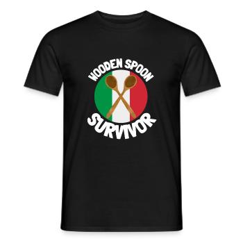 J’ai survécu à la cuillère de bois - Parenting - T-shirt homme - noir - Devant - AI Model Male 178 light (178cm)