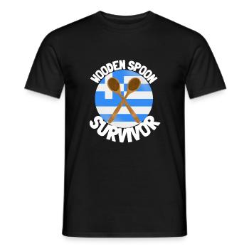 J’ai survécu à la cuillère de bois - Parenting - T-shirt homme - noir - Devant - AI Model Male 178 light (178cm)