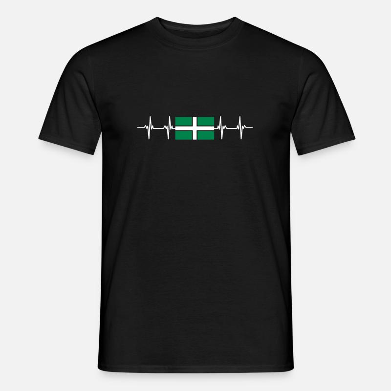 United Kingdom Devon Flag - Männer T-Shirt - Schwarz
