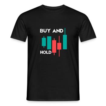 Investment Strategy Buy And Hold - Männer T-Shirt - Schwarz - Vorne - AI Model Male 178 light (178cm)