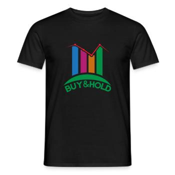 Investment Strategy Buy And Hold - Männer T-Shirt - Schwarz - Vorne - AI Model Male 178 light (178cm)