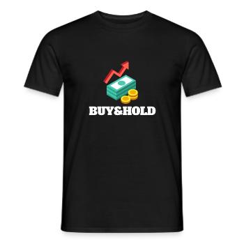 Investment Strategy Buy And Hold - Männer T-Shirt - Schwarz - Vorne - AI Model Male 178 light (178cm)