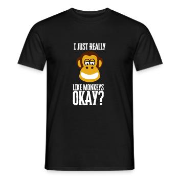 J’aime vraiment les singes ok? - T-shirt homme - noir - Devant - AI Model Male 178 light (178cm)