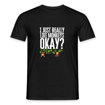 J’aime vraiment les singes ok? - T-shirt homme - noir - Devant - AI Model Male 178 light (178cm)