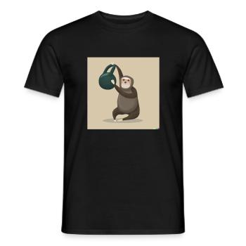 Kettlebell Workout Retro Fitness Gym - Männer T-Shirt - Schwarz - Vorne - AI Model Male 178 light (178cm)