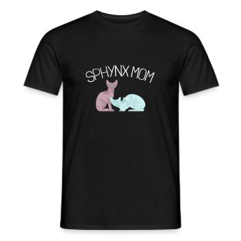 Sphynx Mom Cat Hairless Cat Owner - Men's T-Shirt - black - Front - AI Model Male 178 light (178cm)