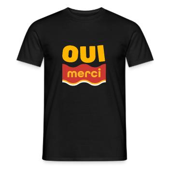 Oui Oui Merci - Männer T-Shirt - Schwarz - Vorne - AI Model Male 178 light (178cm)