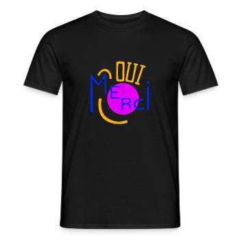Oui Oui Merci - Männer T-Shirt - Schwarz - Vorne - AI Model Male 178 light (178cm)