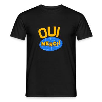Oui Oui Merci - Männer T-Shirt - Schwarz - Vorne - AI Model Male 178 light (178cm)