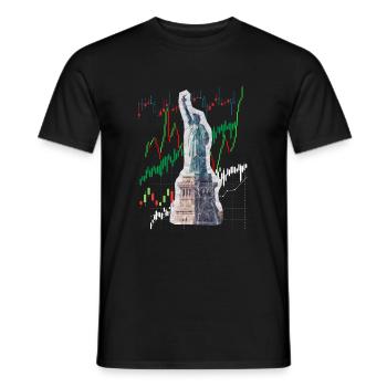 NY Stock Exchange Bull - Männer T-Shirt - Schwarz - Vorne - AI Model Male 178 light (178cm)