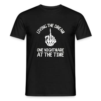 Living The Dream One Nightmare At A Time - Men's T-Shirt - black - Front - AI Model Male 178 light (178cm)