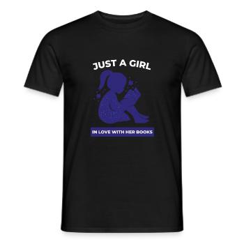 Reading For Girls - Just a girl in love with her - Men's T-Shirt - black - Front - AI Model Male 178 light (178cm)