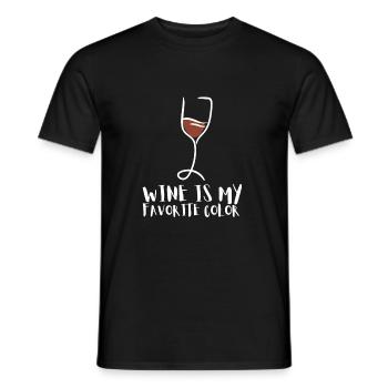 Dégustation de vin - Le vin est ma couleur préférée - T-shirt homme - noir - Devant - AI Model Male 178 light (178cm)