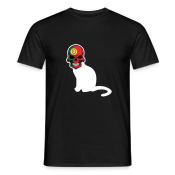 Portugal Flag Skull Patriotic Portuguese Roots DNA - Men's T-Shirt - black - Front - AI Model Male 178 light (178cm)