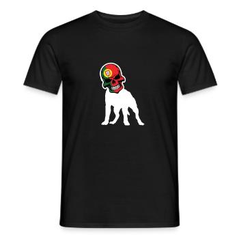 Portugal Flag Skull Patriotic Portuguese Roots DNA - Men's T-Shirt - black - Front - AI Model Male 178 light (178cm)