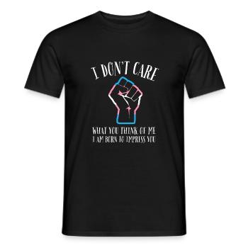 LGBTQ - I don't care what you think about me - Men's T-Shirt - black - Front - AI Model Male 178 light (178cm)