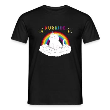 Schwul Lesbisch Regenbogen LGBT Gay Pride Geschenk - Männer T-Shirt - Schwarz - Vorne - AI Model Male 178 light (178cm)