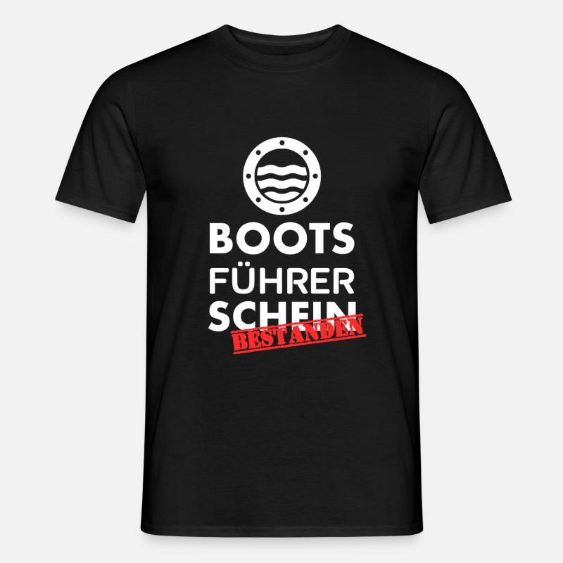 Bootsführerschein bestanden Boot Meer Motorboot - Männer T-Shirt - Schwarz