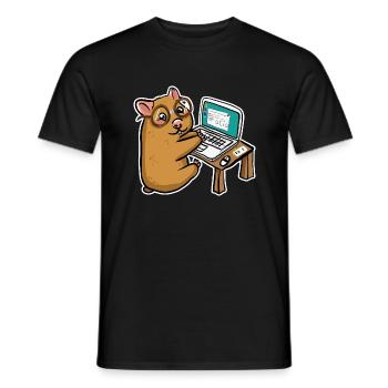 Hamster Geek - Miesten T-paita - musta - Edestä - AI Model Male 178 light (178cm)