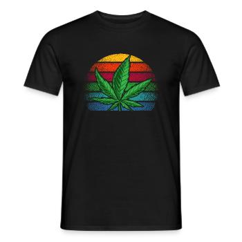 Retro Vintage Cannabis - Männer T-Shirt - Schwarz - Vorne - AI Model Male 178 light (178cm)
