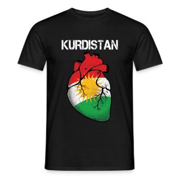 Kurdistan Flagge Bakur Bashur Rojava Rojhlt Newroz - Männer T-Shirt - Schwarz - Vorne - AI Model Male 178 light (178cm)