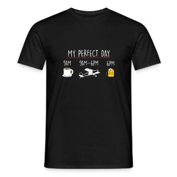 My Perfect Day Flying - Men's T-Shirt - black - Front - AI Model Male 178 light (178cm)
