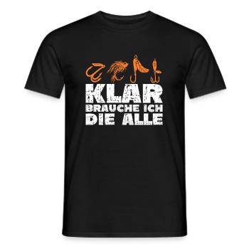 Angler Anglerin lustiger Spruch - Männer T-Shirt - Schwarz - Vorne - AI Model Male 178 light (178cm)