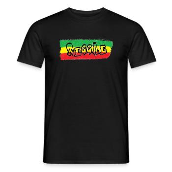 Reggae Banner Sprayed - Men's T-Shirt - black - Front - AI Model Male 178 light (178cm)