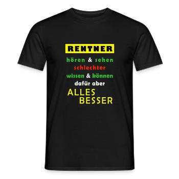 Rentner wissen und können alles besser - Männer T-Shirt - Schwarz - Vorne - AI Model Male 178 light (178cm)