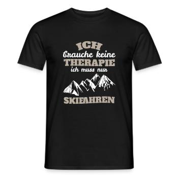 Ich brauche keine Therapie ich muss nur Skifahren - Männer T-Shirt - Schwarz - Vorne - AI Model Male 178 light (178cm)