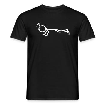 Sport gym stickman push-ups - Men's T-Shirt - black - Front - AI Model Male 178 light (178cm)
