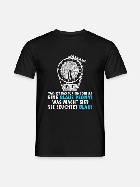 Pyro Blue Peony - Männer T-Shirt - Schwarz