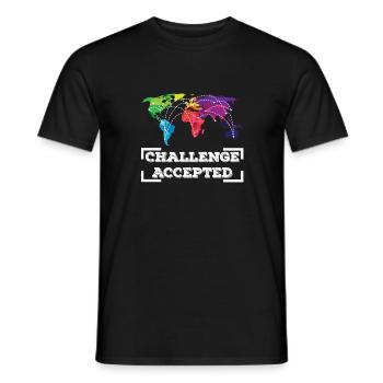 TRAVELING: Challenge Accepted - Männer T-Shirt - Schwarz - Vorne - AI Model Male 178 light (178cm)