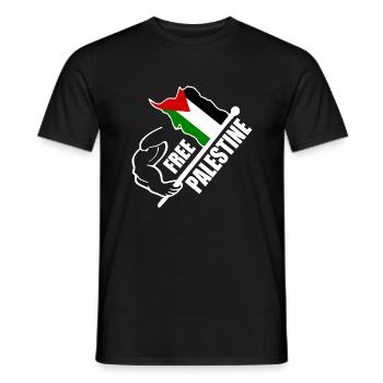 Free palestine - Men's T-Shirt - black - Front - AI Model Male 178 light (178cm)