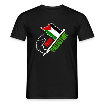 Free palestine - T-shirt homme - noir - Devant - AI Model Male 178 light (178cm)