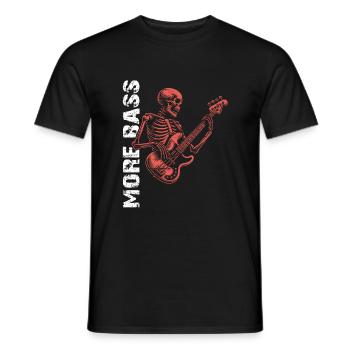 Crâne de squelette avec guitare basse et basse Saying More - T-shirt homme - noir - Devant - AI Model Male 178 light (178cm)