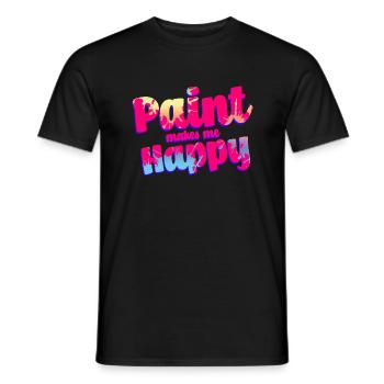 Paint Makes Me Happy - Men's T-Shirt - black - Front - AI Model Male 178 light (178cm)