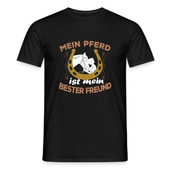 Mein Pferd ist mein bester Freund Spruch Reiten - Männer T-Shirt - Schwarz - Vorne - AI Model Male 178 light (178cm)