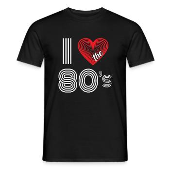 J’aime le carnaval rétro des années 80 Fête à thème des années 80 - T-shirt homme - noir - Devant - AI Model Male 178 light (178cm)