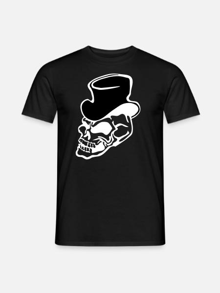 Skull with Top Hat - Men's T-Shirt - black