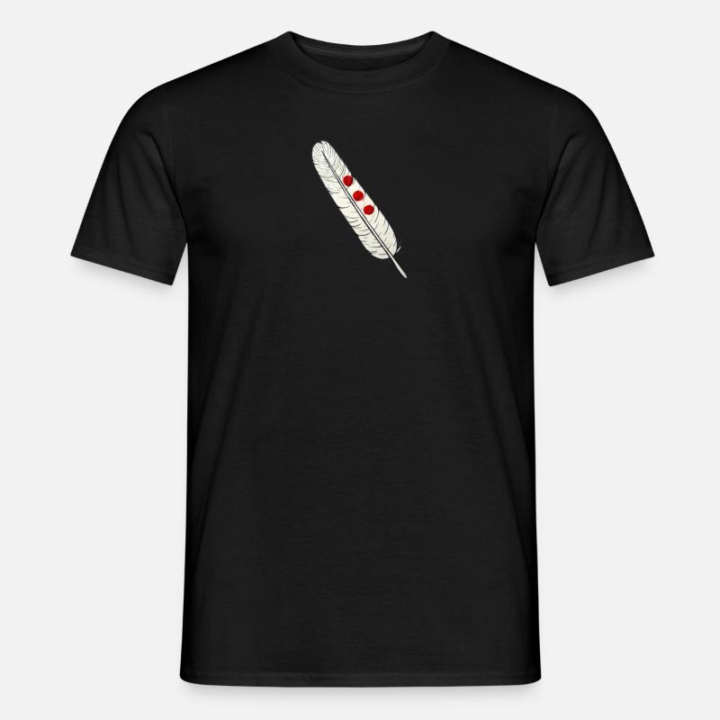 Feder shirt Geschenk Indianer - Männer T-Shirt - Schwarz